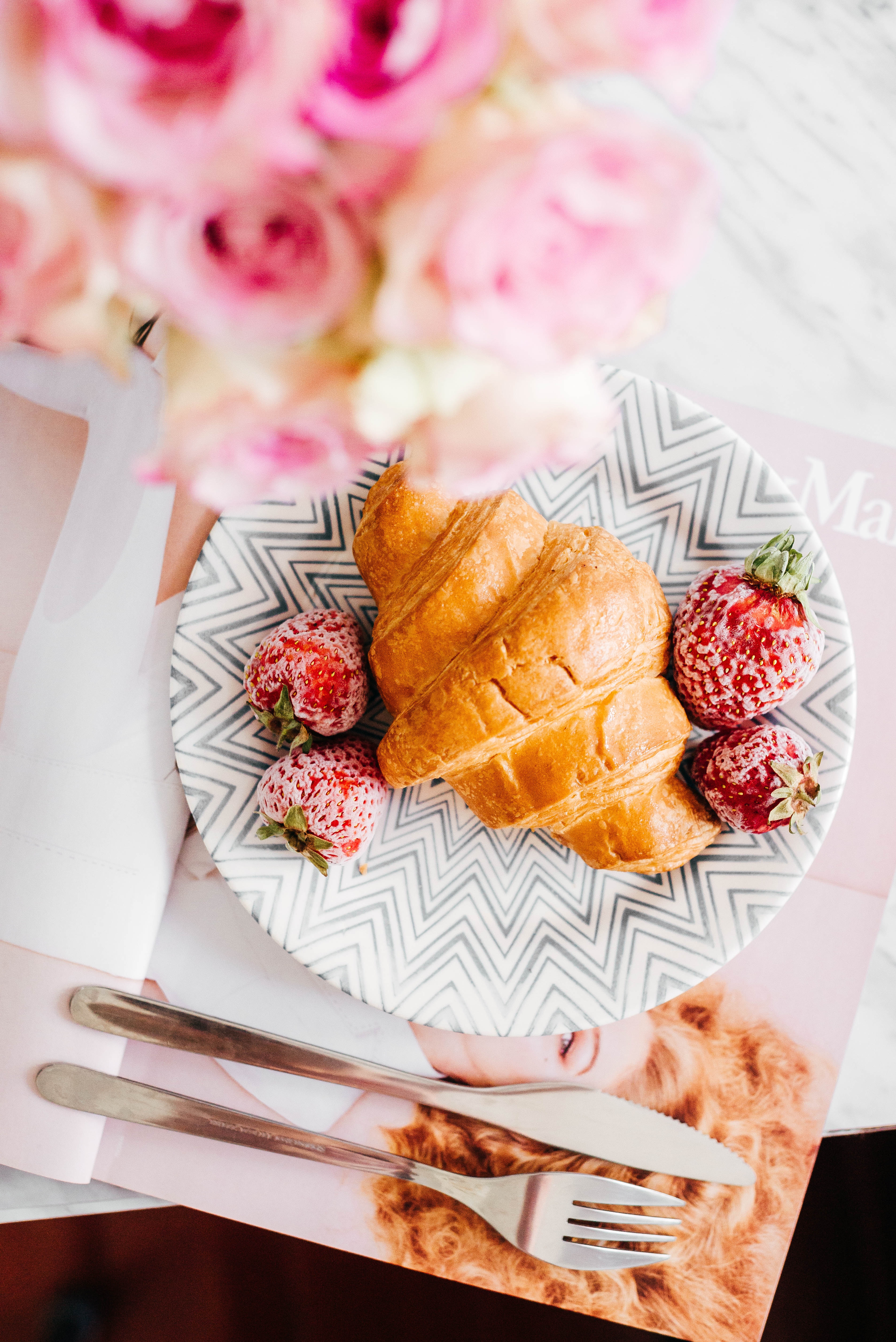 Croissant, perfect with fresh fruits and coffee